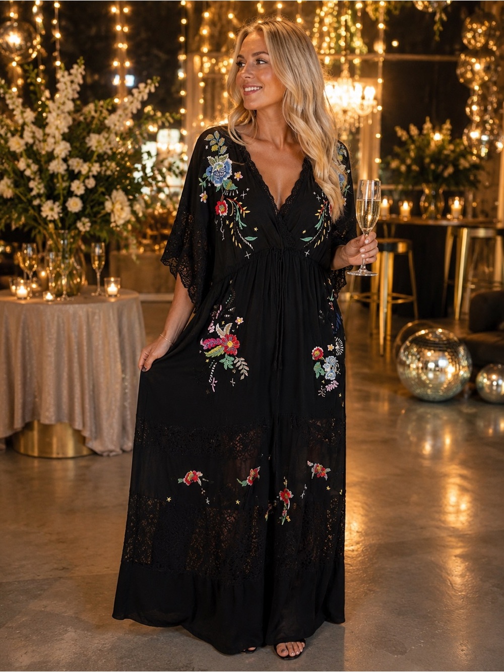 Johnny Was Jade Amapola Embroidered Maxi Dress size XL